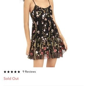 URBAN OUTFITTERS RORY EMBELLISHED CHIFFON MINI DRESS